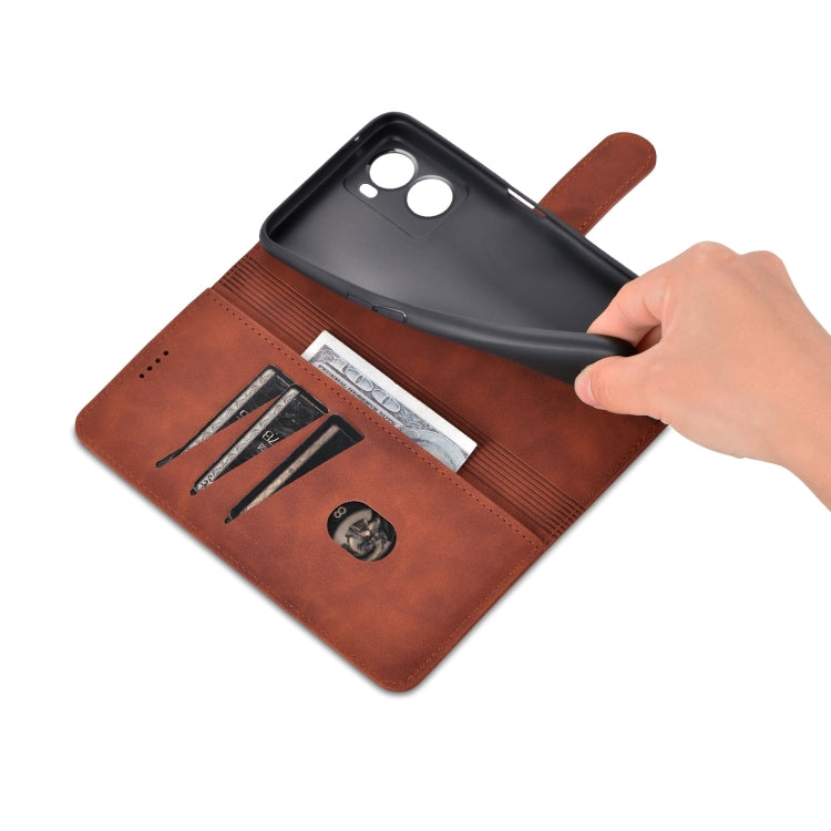 For OPPO A57 5G/Realme Q5i/Realme V23 AZNS Skin Feel Calf Texture Flip Leather Phone Case