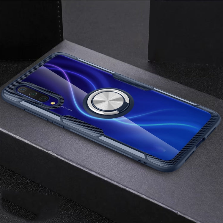 For Xiaomi CC9 Shockproof Transparent TPU + Acrylic Protective Case with Ring Holder
