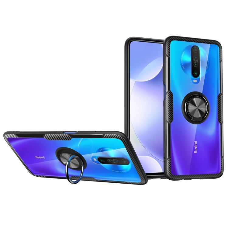 For Xiaomi Redmi K30 Shockproof Transparent TPU + Acrylic Protective Case with Ring Holder