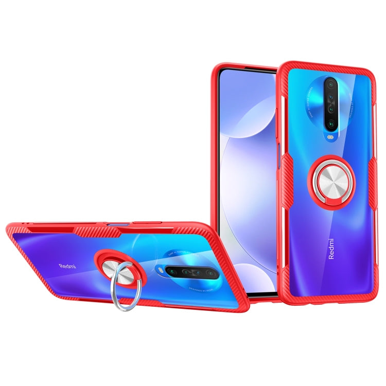 For Xiaomi Redmi K30 Shockproof Transparent TPU + Acrylic Protective Case with Ring Holder