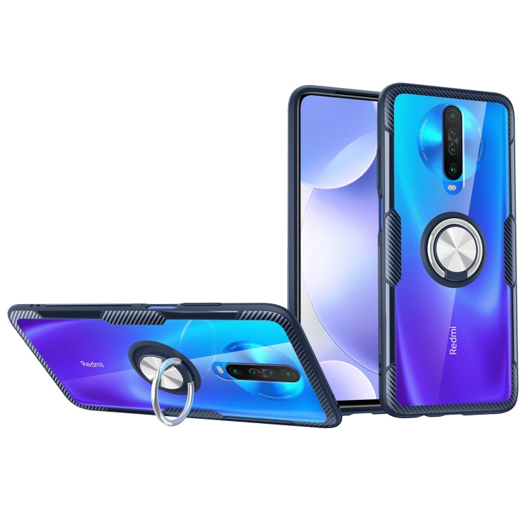 For Xiaomi Redmi K30 Shockproof Transparent TPU + Acrylic Protective Case with Ring Holder