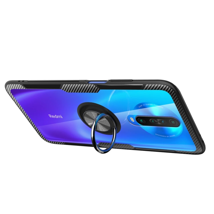 For Xiaomi Redmi K30 Shockproof Transparent TPU + Acrylic Protective Case with Ring Holder