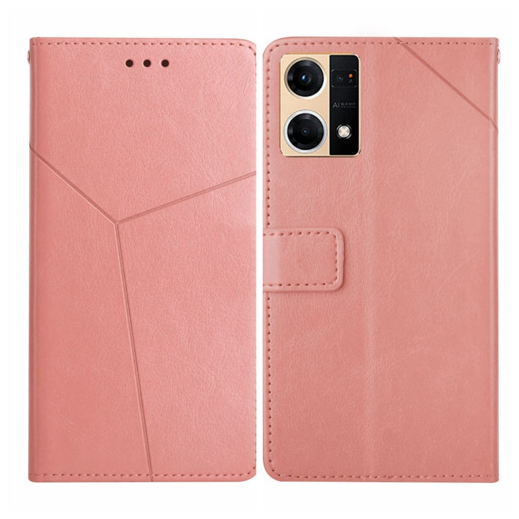 For OPPO Reno7 4G Y Stitching Horizontal Flip Leather Phone Case