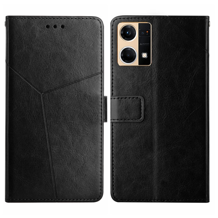 For OPPO Reno7 4G Y Stitching Horizontal Flip Leather Phone Case