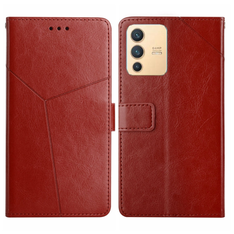 For vivo V23 5G Y Stitching Horizontal Flip Leather Phone Case