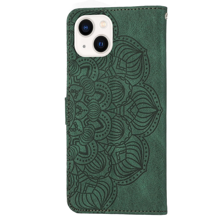 For iPhone 13 Mandala Embossed Flip Leather Phone Case