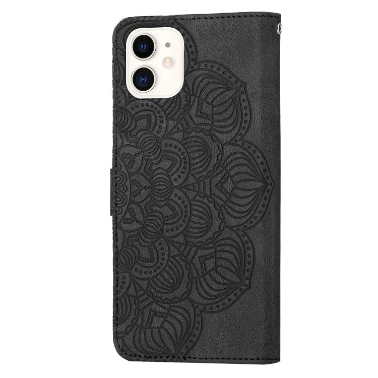 For iPhone 12 mini Mandala Embossed Flip Leather Phone Case