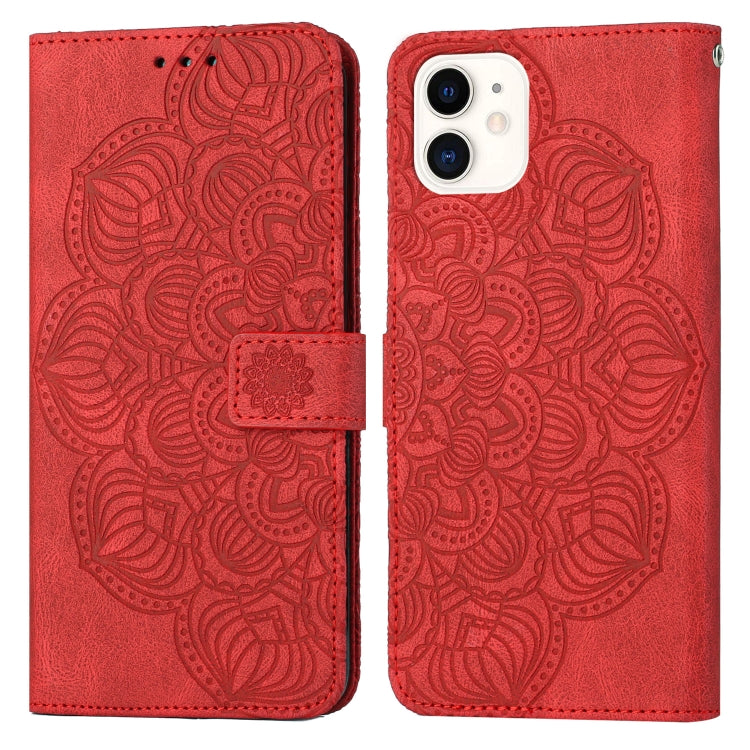 For iPhone 12 mini Mandala Embossed Flip Leather Phone Case