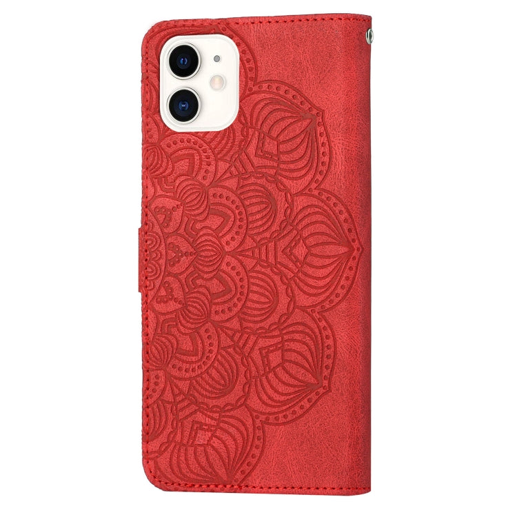 For iPhone 12 mini Mandala Embossed Flip Leather Phone Case