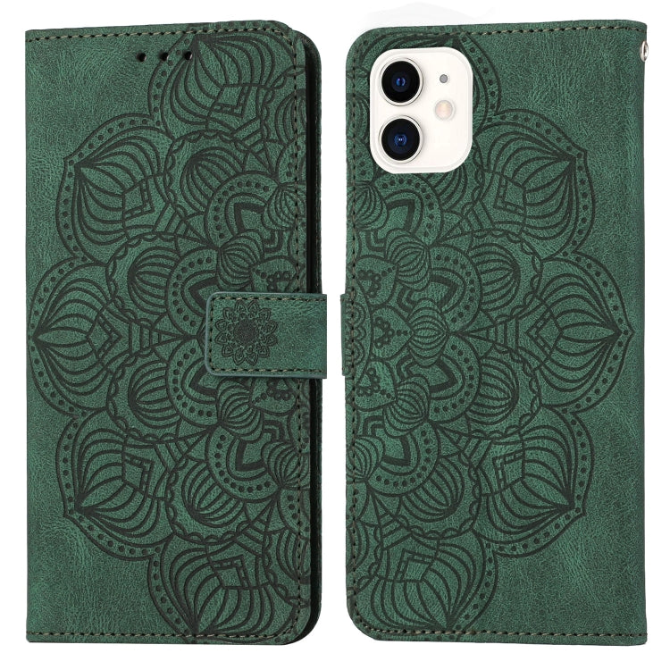 For iPhone 12 mini Mandala Embossed Flip Leather Phone Case