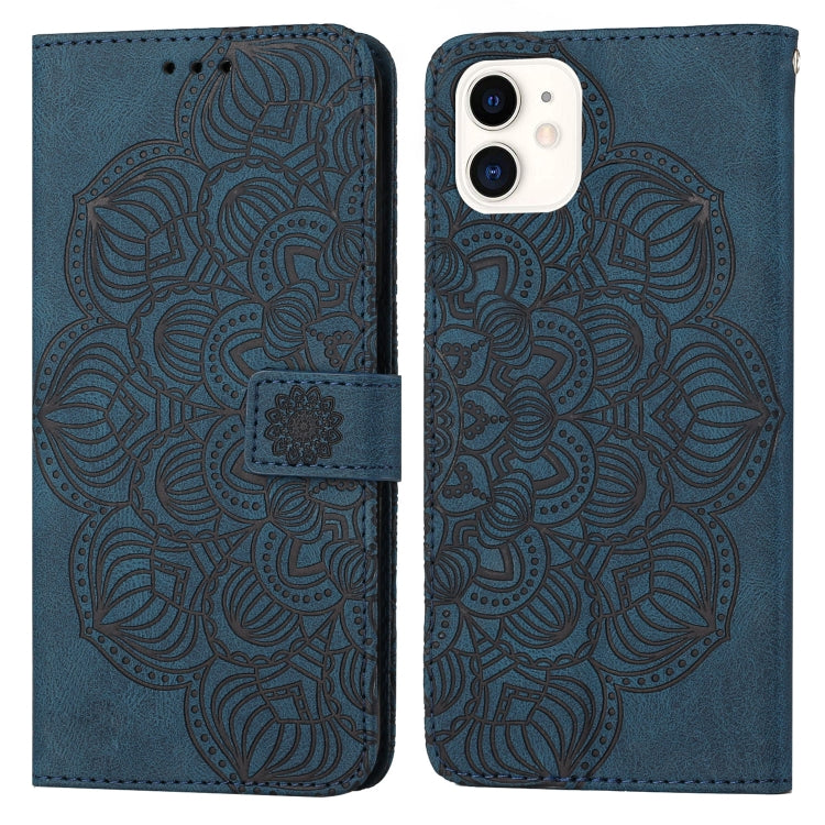 For iPhone 12 mini Mandala Embossed Flip Leather Phone Case