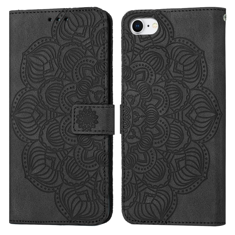 For iPhone SE 2022 / SE 2020 / 8 / 7 Mandala Embossed Flip Leather Phone Case
