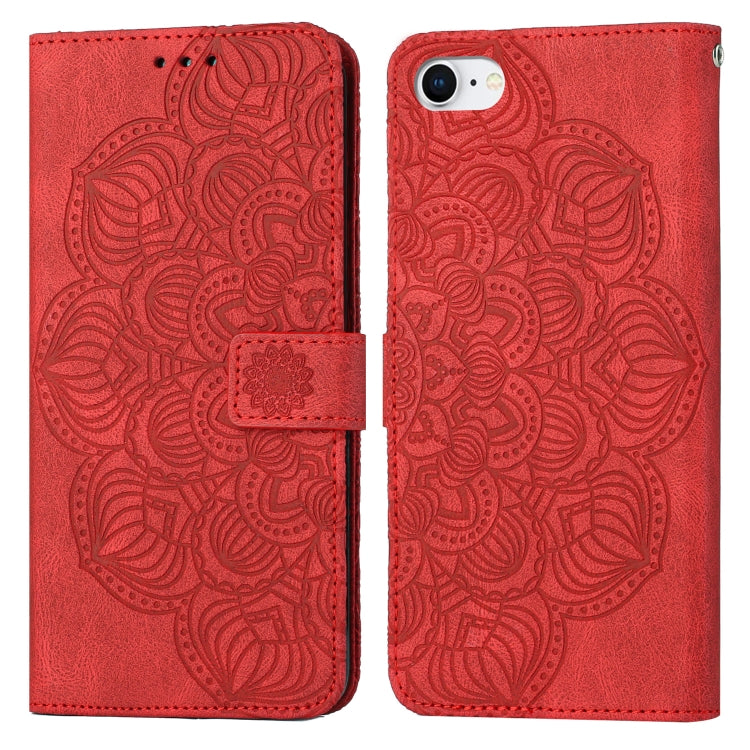 For iPhone SE 2022 / SE 2020 / 8 / 7 Mandala Embossed Flip Leather Phone Case