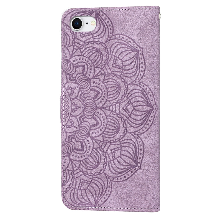 For iPhone SE 2022 / SE 2020 / 8 / 7 Mandala Embossed Flip Leather Phone Case