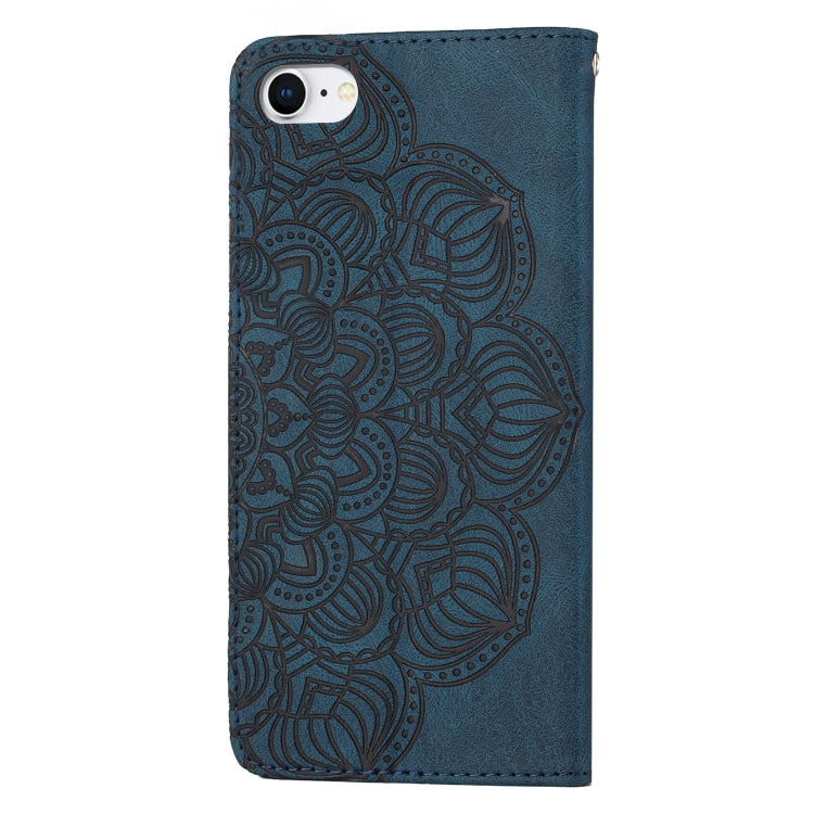 For iPhone SE 2022 / SE 2020 / 8 / 7 Mandala Embossed Flip Leather Phone Case