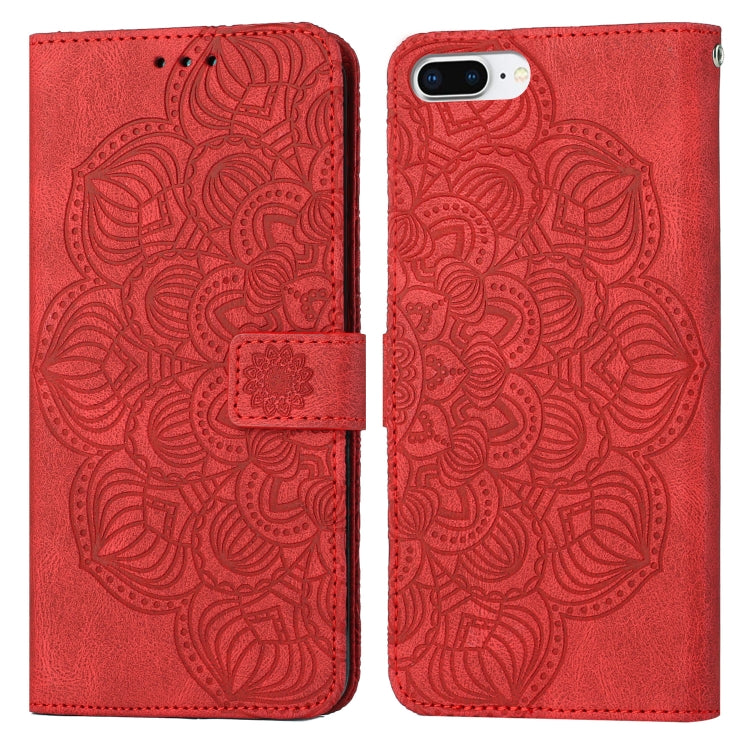 Mandala Embossed Flip Leather Phone Case For iPhone 7 Plus / 8 Plus