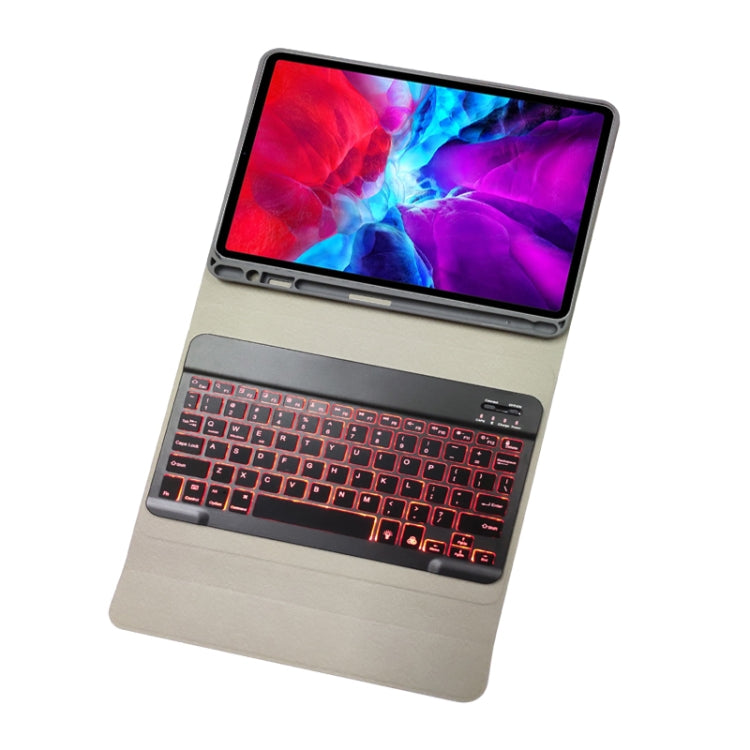 RK11D Backlight Cloth Texture Detachable Magnetic Bluetooth Keyboard Horizontal Flip Leather Tablet Case for iPad Pro 11 2020 / 2018 with Holder & Pen Slot