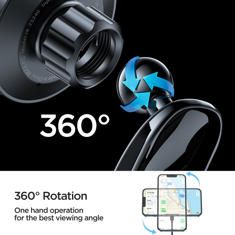 JOYROOM JR-ZS240 Car Dashboard 15W Magnetic Wireless Charger Phone Holder(Black)