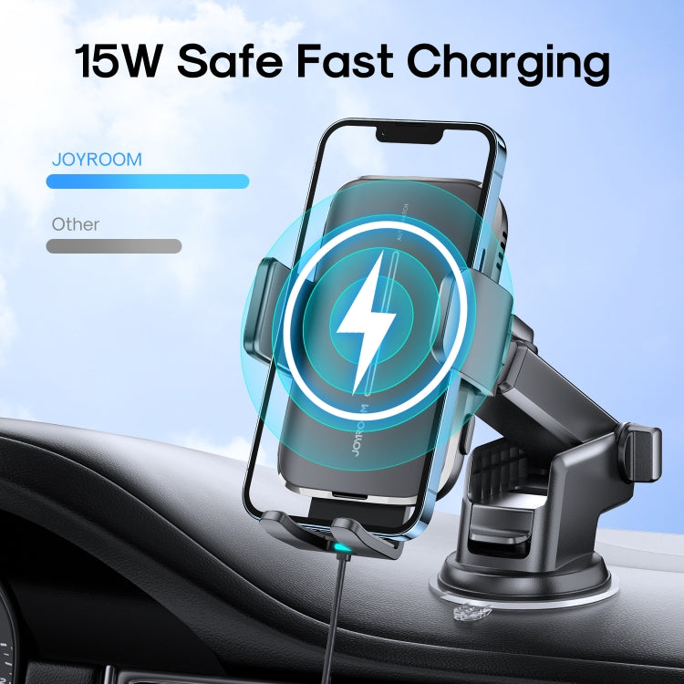 JOYROOM JR-ZS245 Car Dashboard 15W Wireless Charger Phone Holder(Black)