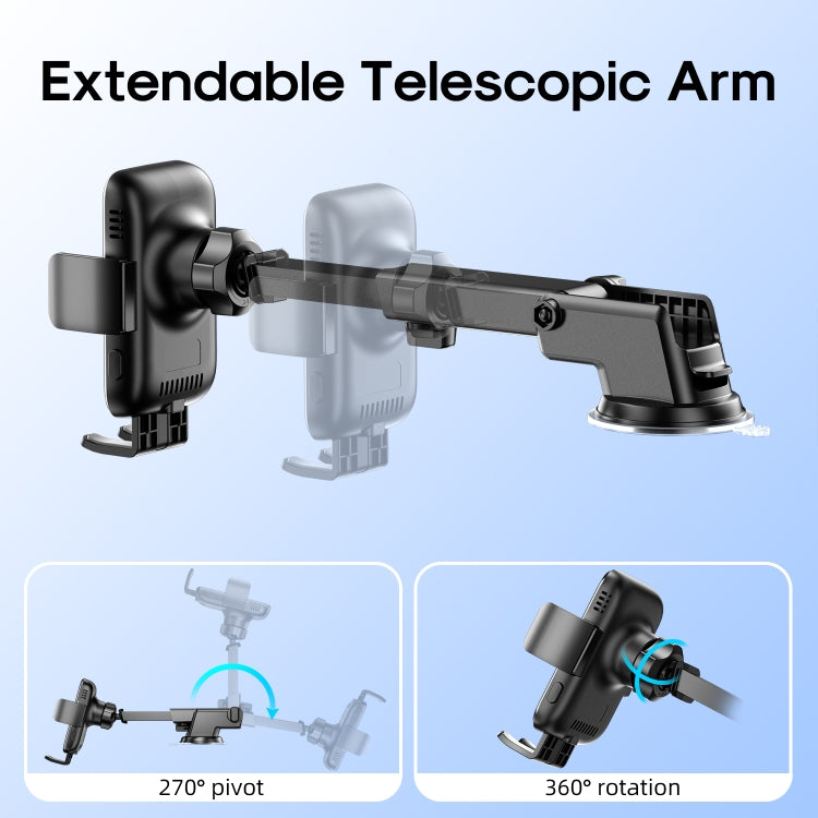 JOYROOM JR-ZS245 Car Dashboard 15W Wireless Charger Phone Holder(Black)