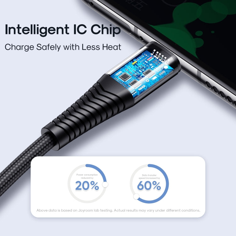 JOYROOM S-1230G12 2 in 1 USB to 8 Pin+USB-C / Type-C Nylon Braid Charging Cable, Length: 1.2m(Black)