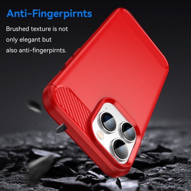 For iPhone 14 Pro Brushed Texture Carbon Fiber TPU Phone Case
