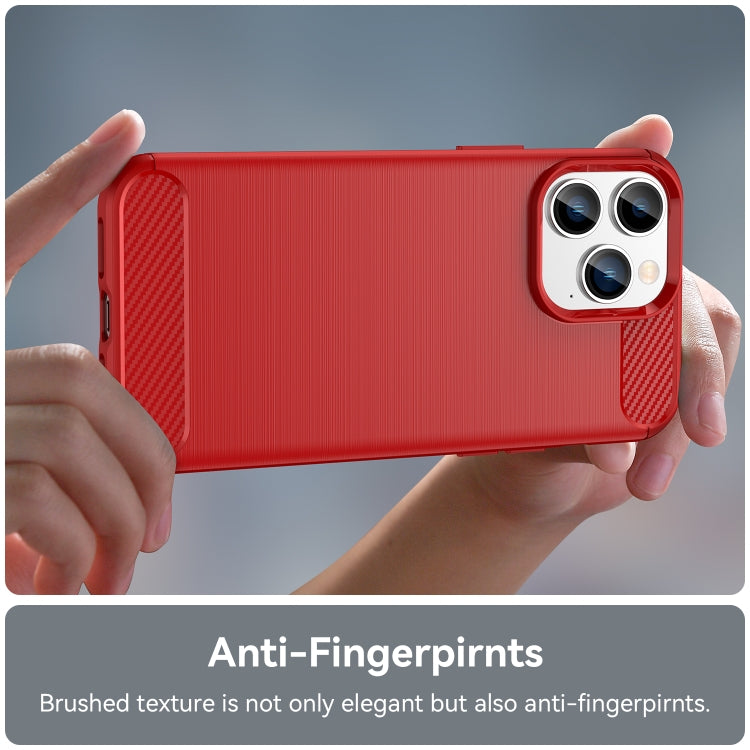 For iPhone 14 Pro Brushed Texture Carbon Fiber TPU Phone Case