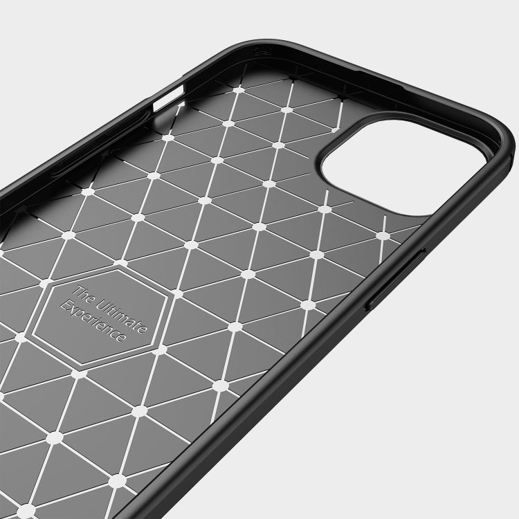 For iPhone 14 Brushed Texture Carbon Fiber TPU Phone Case