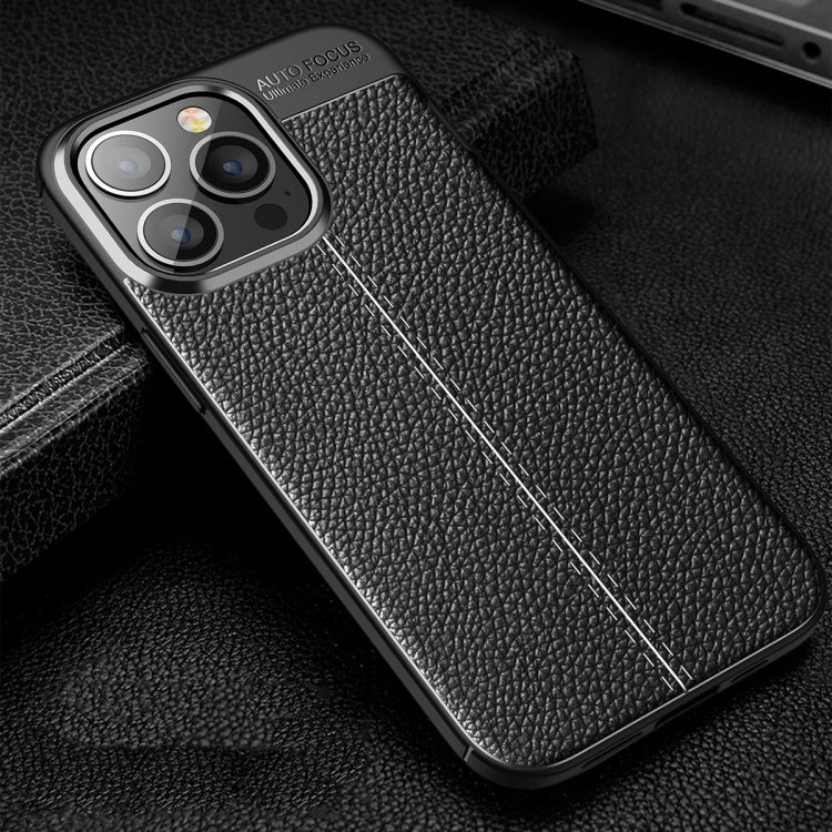 For iPhone 14 Pro Max Litchi Texture TPU Phone Case