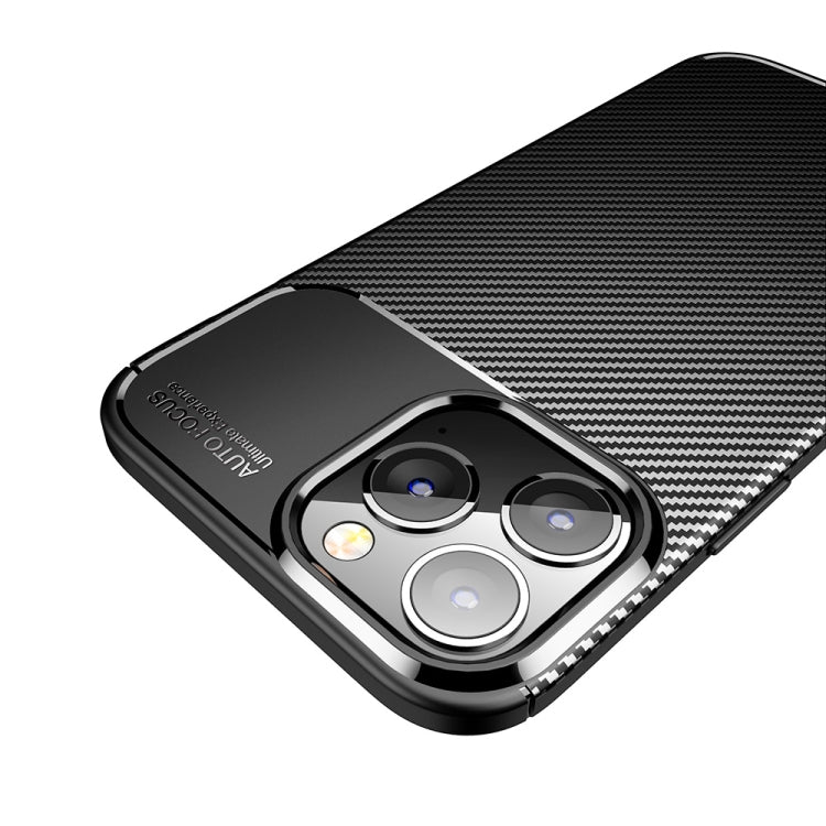 For iPhone 14 Plus Carbon Fiber Texture TPU Phone Case