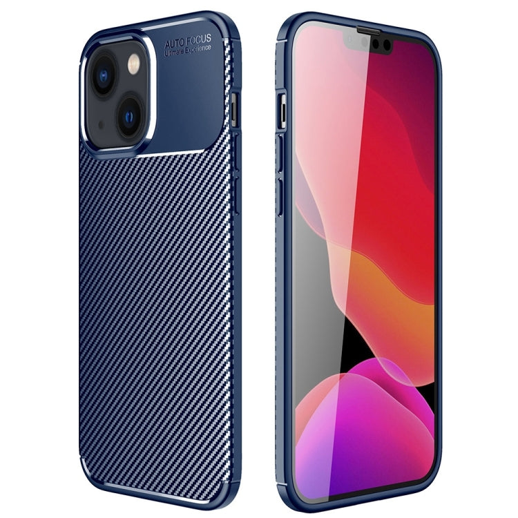 For iPhone 14 Plus Carbon Fiber Texture TPU Phone Case