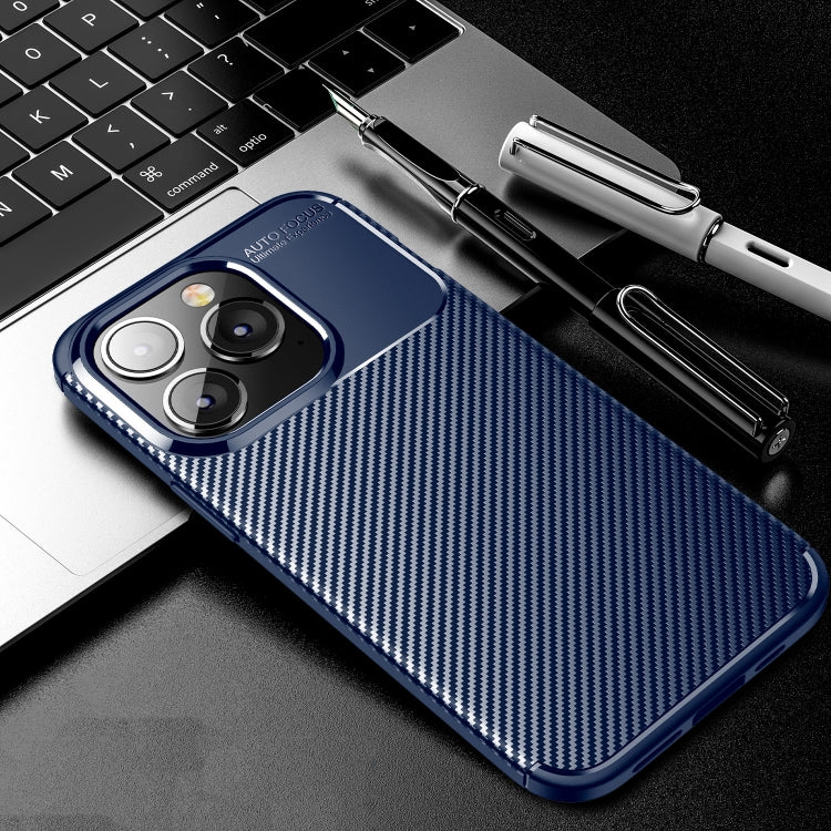For iPhone 14 Plus Carbon Fiber Texture TPU Phone Case