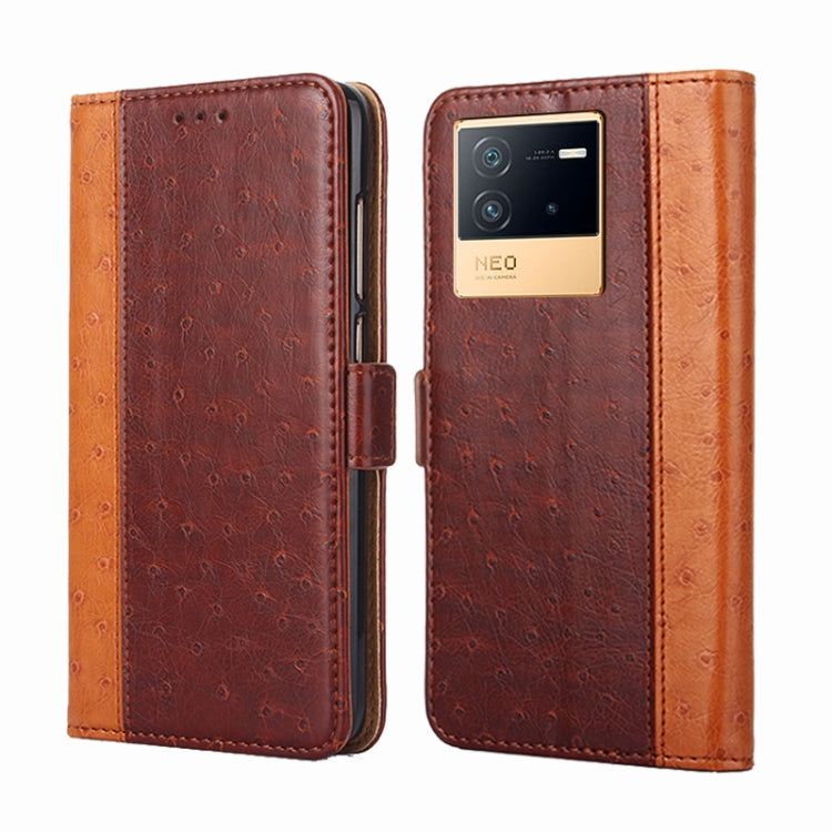 For vivo iQOO Neo 6 5G Ostrich Texture Horizontal Flip Leather Case