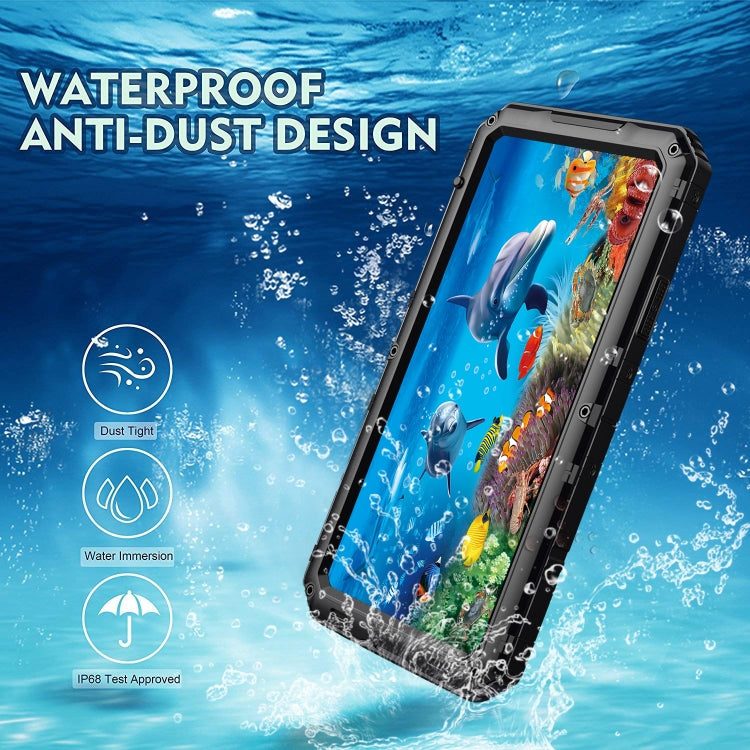 For iPhone 11 Pro Max Dustproof Shockproof Waterproof Silicone + Metal Protective Case