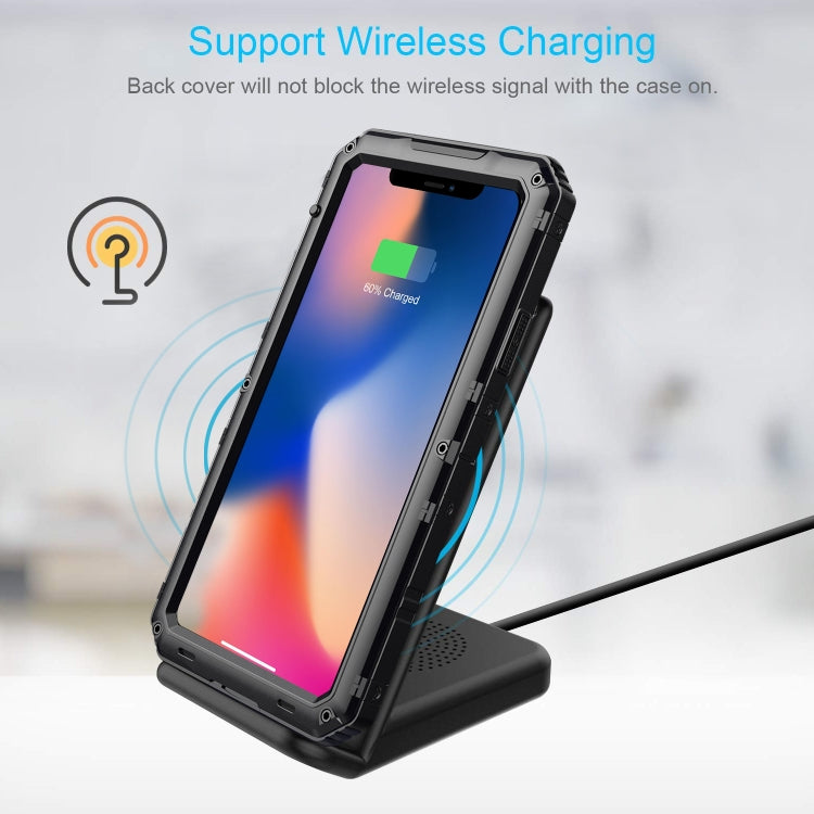 For iPhone 11 Pro Max Dustproof Shockproof Waterproof Silicone + Metal Protective Case