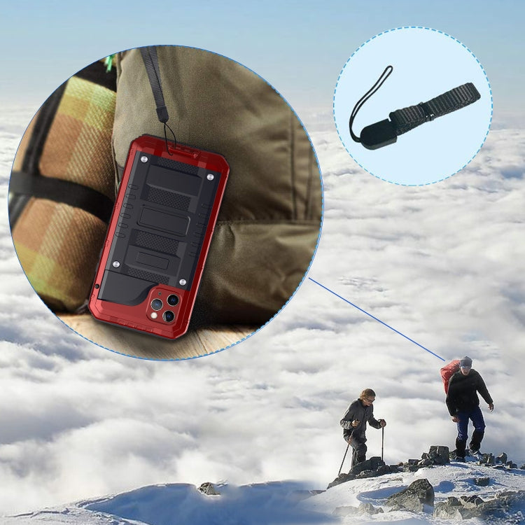 For iPhone 11 Pro Max Dustproof Shockproof Waterproof Silicone + Metal Protective Case