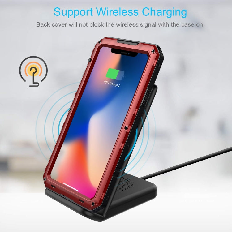 For iPhone 11 Pro Max Dustproof Shockproof Waterproof Silicone + Metal Protective Case