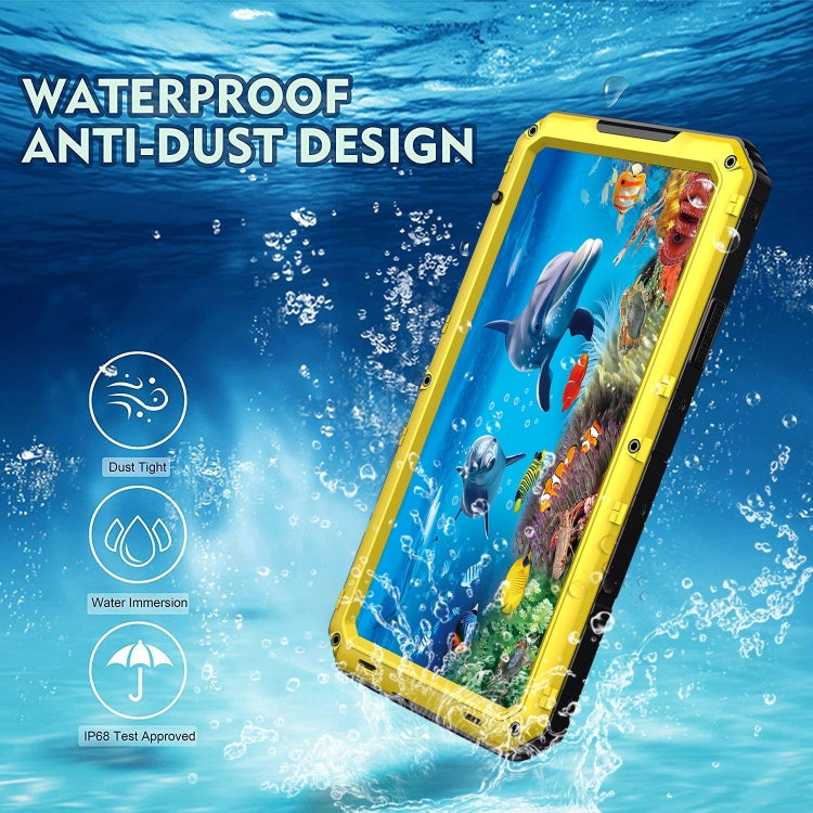 For iPhone 11 Pro Max Dustproof Shockproof Waterproof Silicone + Metal Protective Case