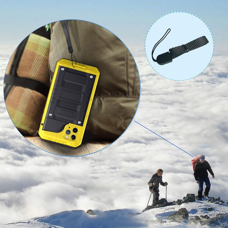 For iPhone 11 Pro Max Dustproof Shockproof Waterproof Silicone + Metal Protective Case