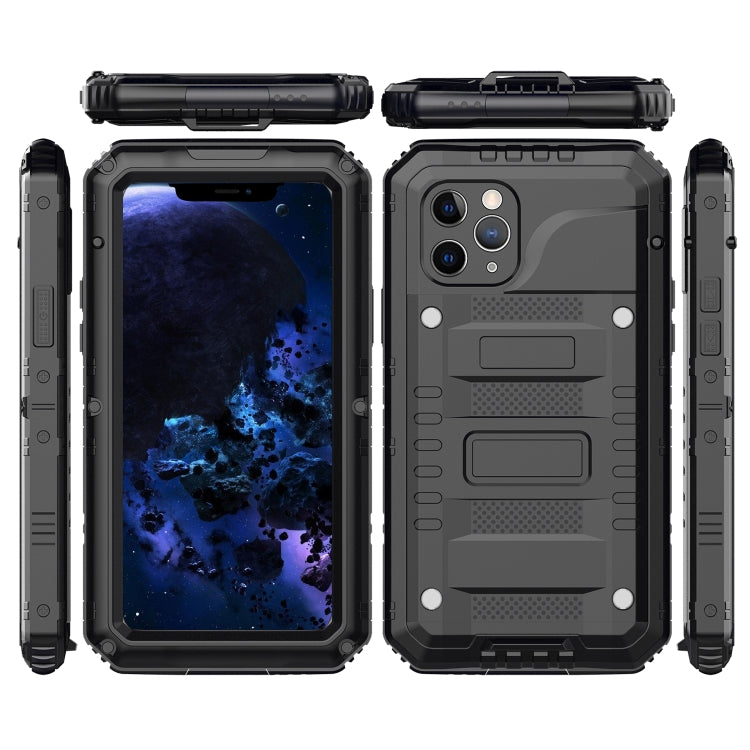 For iPhone 11 Pro Dustproof Shockproof Waterproof Silicone + Metal Protective Case