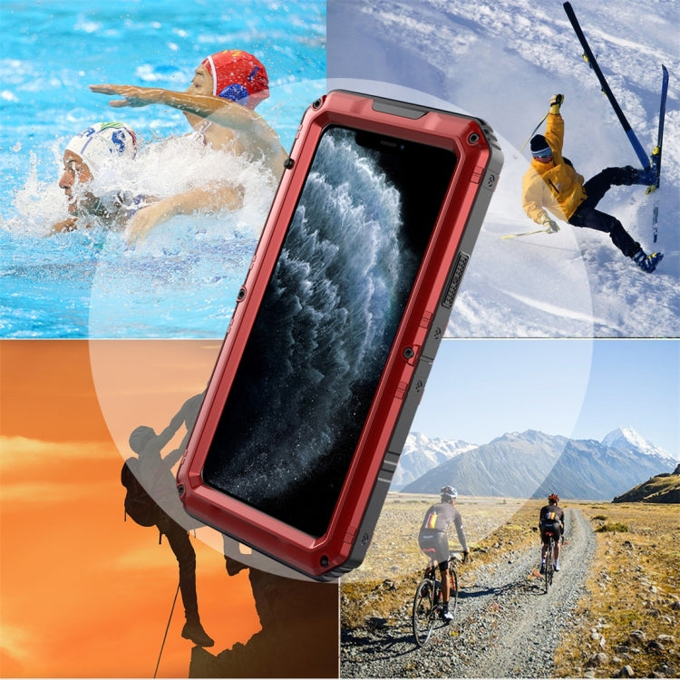 For iPhone 11 Pro Dustproof Shockproof Waterproof Silicone + Metal Protective Case