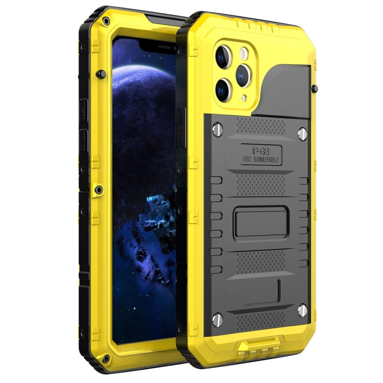 For iPhone 11 Pro Dustproof Shockproof Waterproof Silicone + Metal Protective Case