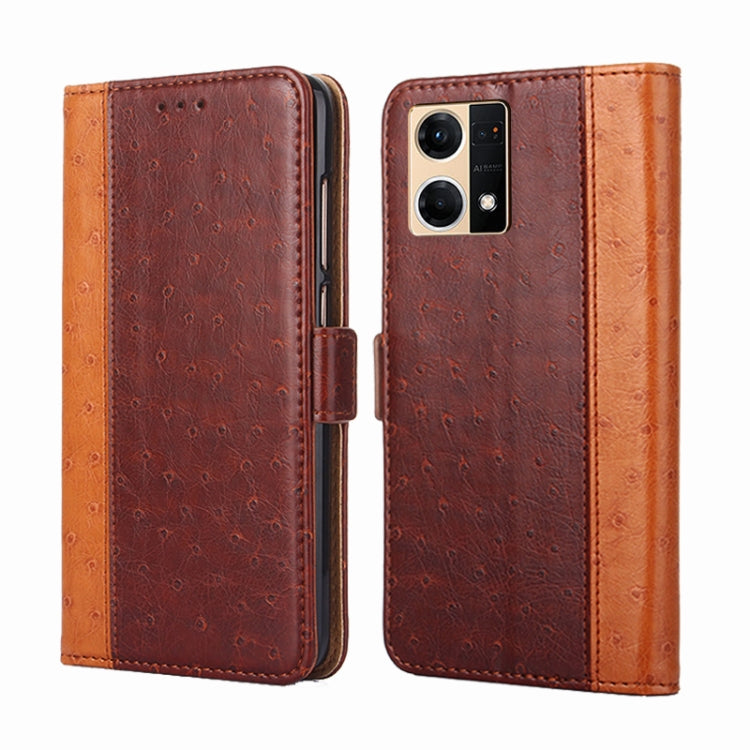 For OPPO Reno7 4G / F21 Pro 4G Ostrich Texture Flip Leather Case