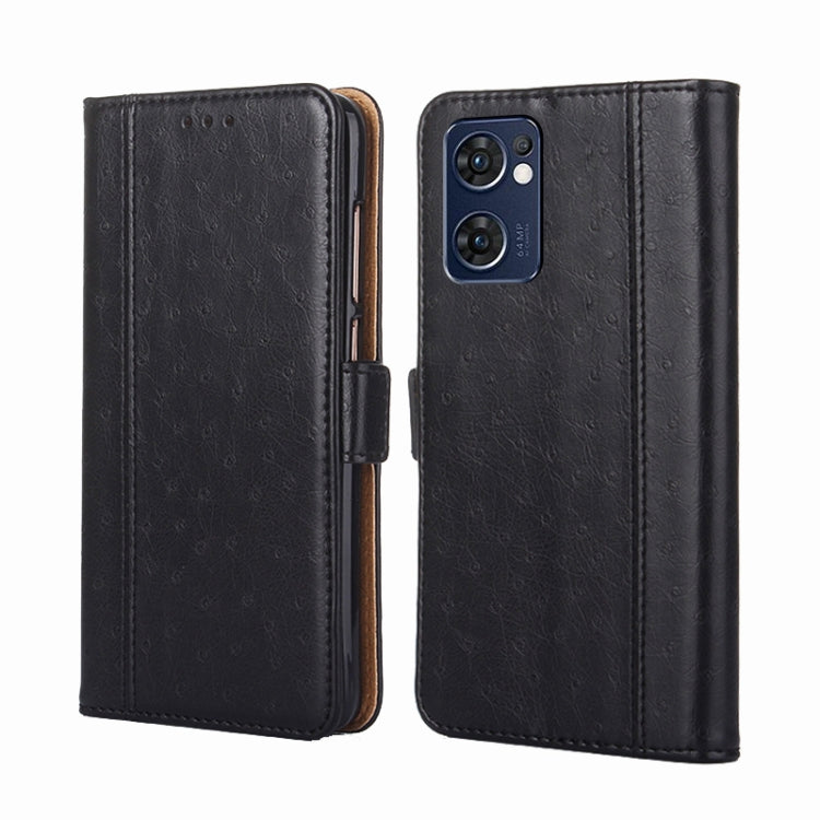 For OPPO Reno7 5G Global / Find X5 Lite Ostrich Texture Flip Leather Case