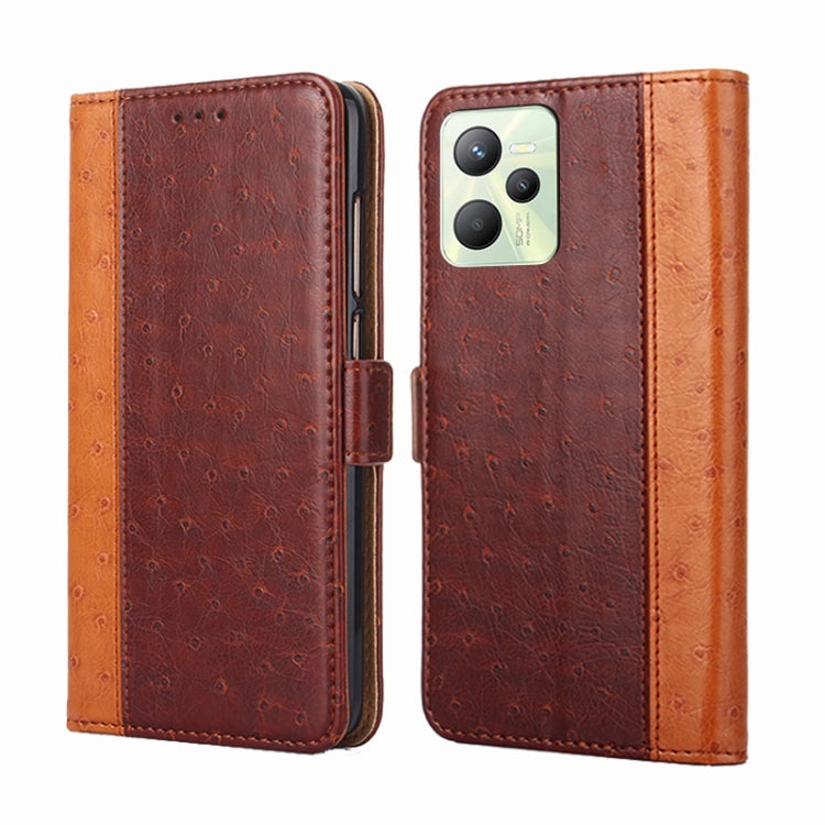For OPPO Realme C35 Ostrich Texture Flip Leather Case