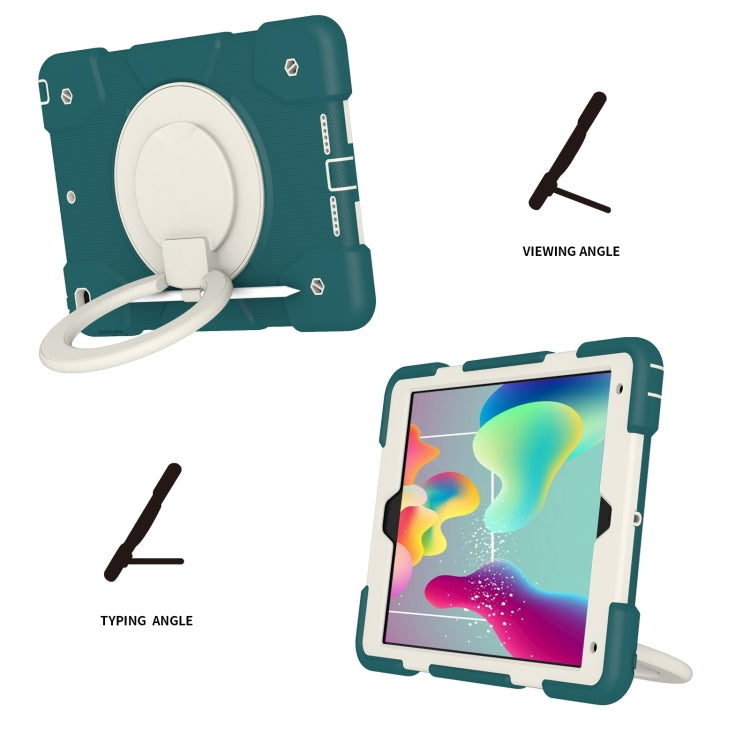 For iPad 10.2 2019/10.2 2020/10.2 2021 Silicone + PC Full Body Protection Tablet Case With Holder & Strap