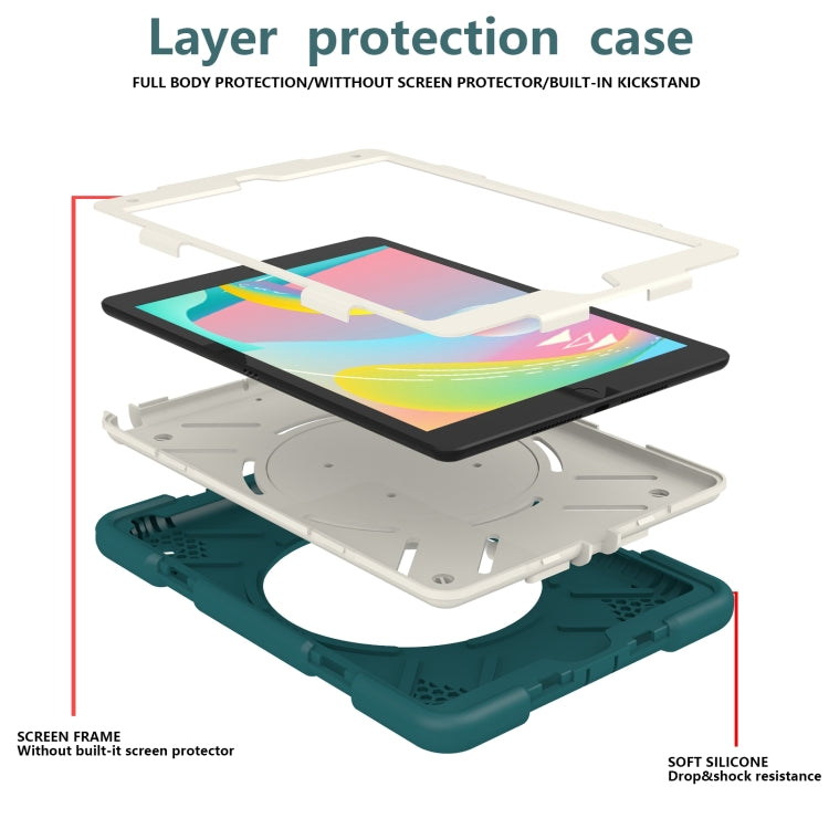 For iPad 10.2 2019/10.2 2020/10.2 2021 Silicone + PC Full Body Protection Tablet Case With Holder & Strap