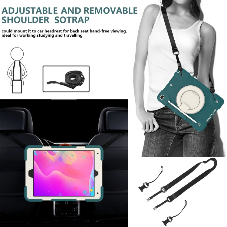 For iPad 10.2 2019/10.2 2020/10.2 2021 Silicone + PC Full Body Protection Tablet Case With Holder & Strap