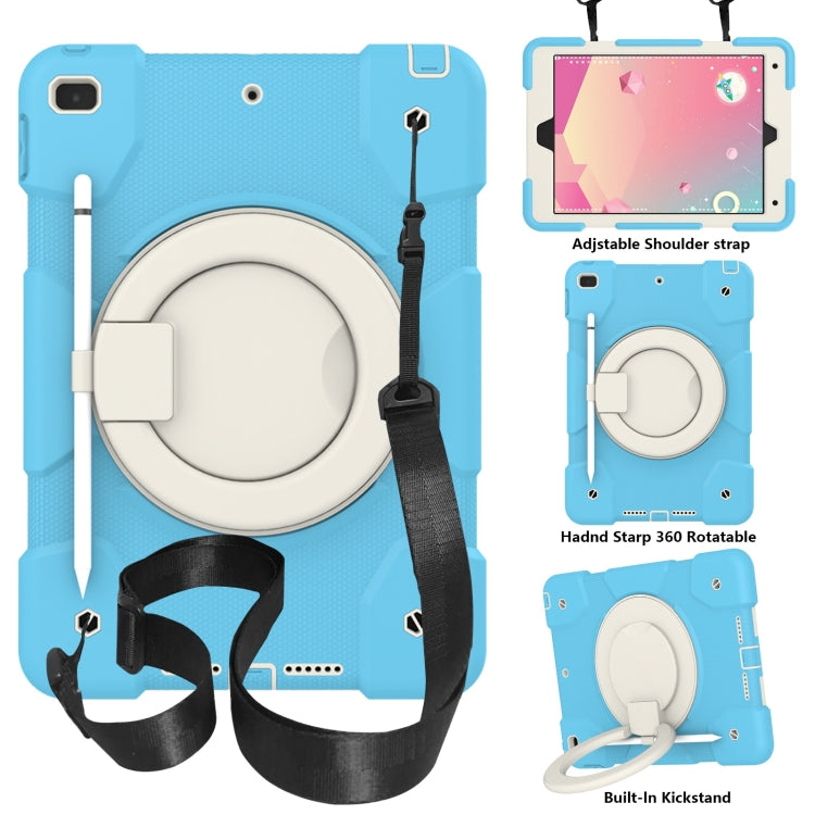 For iPad 10.2 2019/10.2 2020/10.2 2021 Silicone + PC Full Body Protection Tablet Case With Holder & Strap