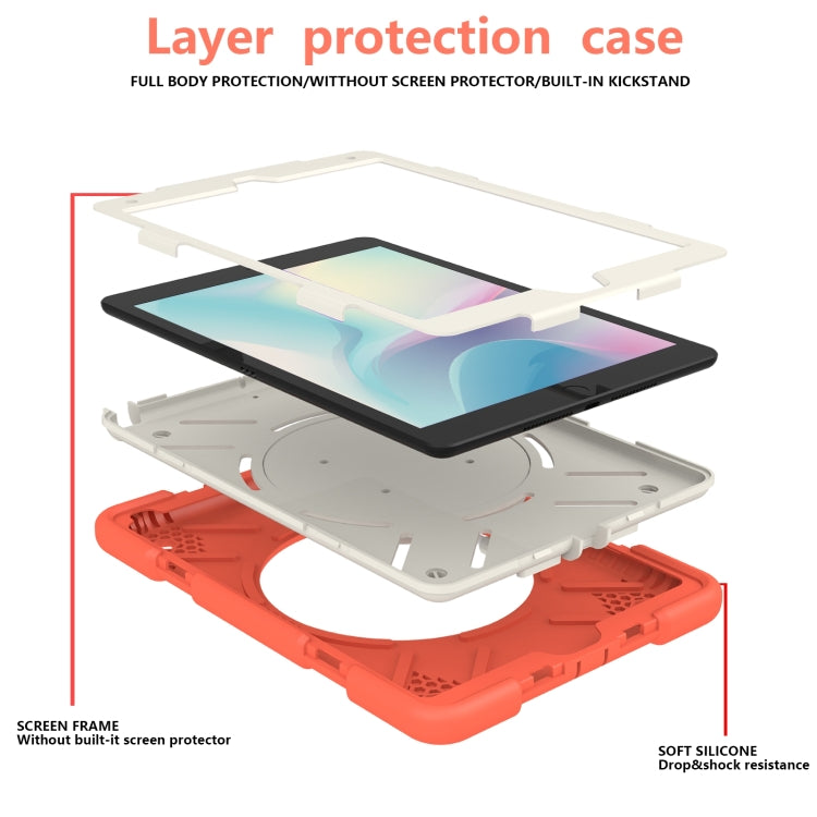 For iPad 10.2 2019/10.2 2020/10.2 2021 Silicone + PC Full Body Protection Tablet Case With Holder & Strap